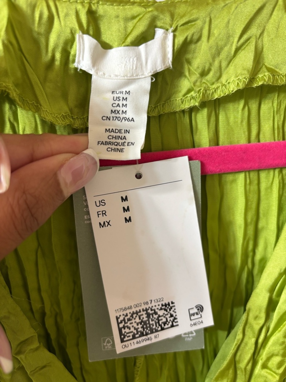 H&M Pleated Tunic Dress- Green - Picture 2 of 5